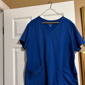 Med Couture Women's royal Blue Scrub Top